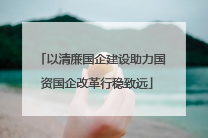 以清廉国企建设助力国资国企改革行稳致远