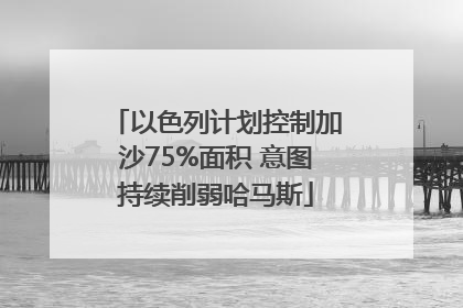 以色列计划控制加沙75%面积 意图持续削弱哈马斯