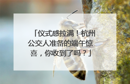 仪式感拉满！杭州公交人准备的端午惊喜，你收到了吗？