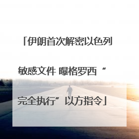 伊朗首次解密以色列敏感文件 曝格罗西“完全执行”以方指令