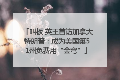 叫板 英王首访加拿大 特朗普：成为美国第51州免费用“金穹”