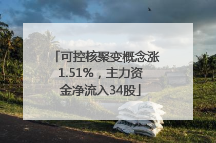 可控核聚变概念涨1.51%，主力资金净流入34股