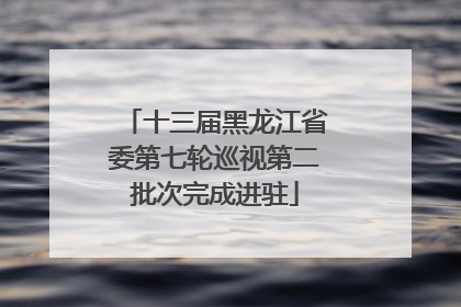 十三届黑龙江省委第七轮巡视第二批次完成进驻