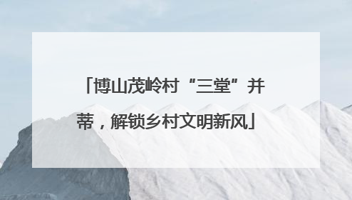 博山茂岭村“三堂”并蒂，解锁乡村文明新风