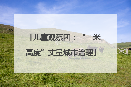 儿童观察团：“一米高度”丈量城市治理