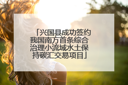 兴国县成功签约我国南方首条综合治理小流域水土保持碳汇交易项目