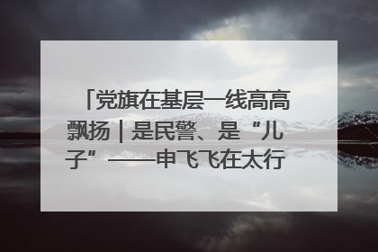 党旗在基层一线高高飘扬｜是民警、是“儿子”——申飞飞在太行山中的一线坚守