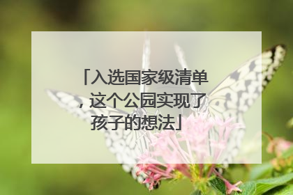 入选国家级清单，这个公园实现了孩子的想法