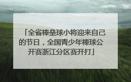 全省棒垒球小将迎来自己的节日，全国青少年棒球公开赛浙江分区赛开打
