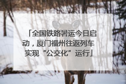 全国铁路暑运今日启动，厦门福州往返列车实现“公交化”运行