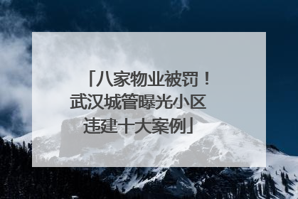 八家物业被罚！武汉城管曝光小区违建十大案例
