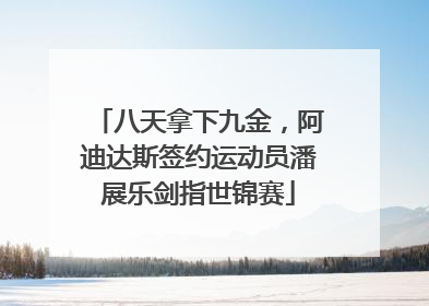 八天拿下九金，阿迪达斯签约运动员潘展乐剑指世锦赛