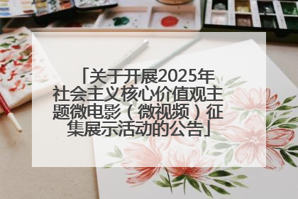 关于开展2025年社会主义核心价值观主题微电影（微视频）征集展示活动的公告
