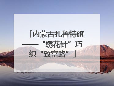 内蒙古扎鲁特旗——“绣花针”巧织“致富路”