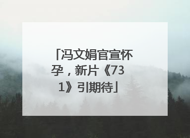 冯文娟官宣怀孕，新片《731》引期待
