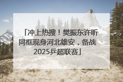 冲上热搜！樊振东许昕同框现身河北雄安，备战2025乒超联赛