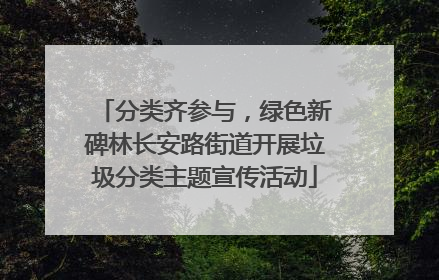 分类齐参与，绿色新碑林长安路街道开展垃圾分类主题宣传活动