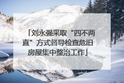 刘永强采取“四不两直”方式督导检查危旧房屋集中整治工作