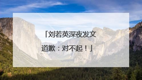 刘若英深夜发文道歉：对不起！