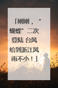 刚刚，“蝴蝶”二次登陆 台风给到浙江风雨不小！