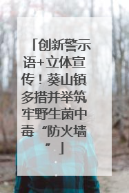 创新警示语+立体宣传！葵山镇多措并举筑牢野生菌中毒“防火墙”