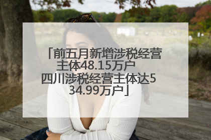前五月新增涉税经营主体48.15万户 四川涉税经营主体达534.99万户