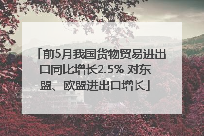 前5月我国货物贸易进出口同比增长2.5% 对东盟、欧盟进出口增长