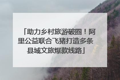 助力乡村旅游破圈！阿里公益联合飞猪打造多条县域文旅爆款线路