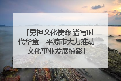 勇担文化使命 谱写时代华章—平凉市大力推动文化事业发展掠影