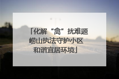 化解“禽”扰难题 崂山执法守护小区和谐宜居环境