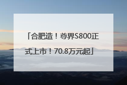 合肥造！尊界S800正式上市！70.8万元起