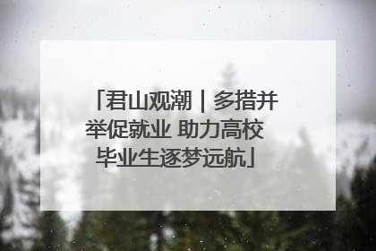 君山观潮｜多措并举促就业 助力高校毕业生逐梦远航