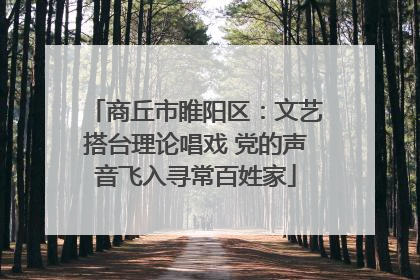 商丘市睢阳区：文艺搭台理论唱戏 党的声音飞入寻常百姓家