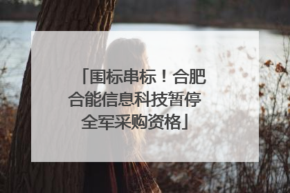 围标串标！合肥合能信息科技暂停全军采购资格