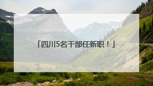 四川5名干部任新职！