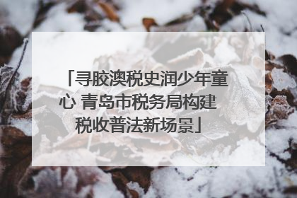 寻胶澳税史润少年童心 青岛市税务局构建税收普法新场景