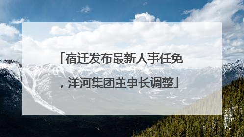 宿迁发布最新人事任免，洋河集团董事长调整