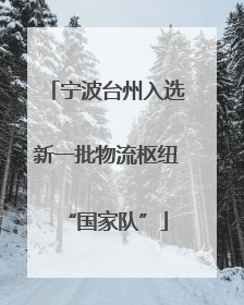 宁波台州入选新一批物流枢纽“国家队”