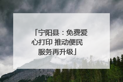 宁阳县：免费爱心打印 推动便民服务再升级