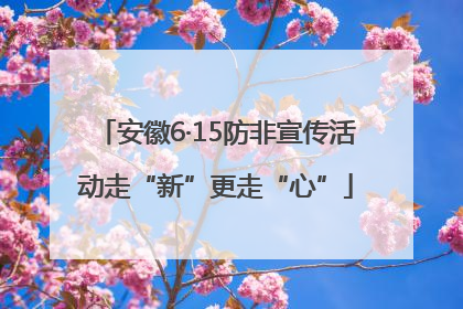 安徽6·15防非宣传活动走“新”更走“心”