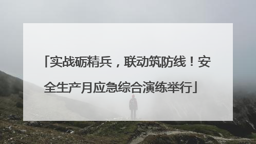 实战砺精兵，联动筑防线！安全生产月应急综合演练举行