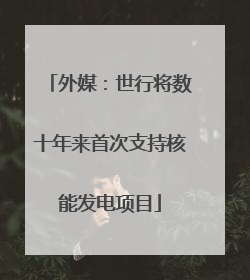 外媒：世行将数十年来首次支持核能发电项目