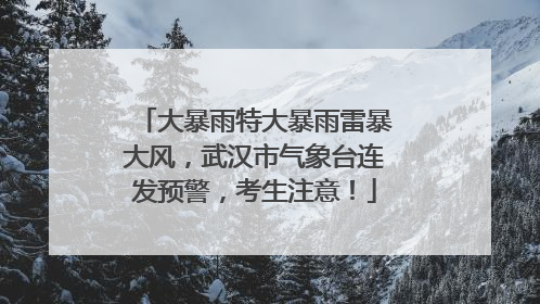 大暴雨特大暴雨雷暴大风，武汉市气象台连发预警，考生注意！