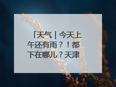天气｜今天上午还有雨？！都下在哪儿？天津最新预报→