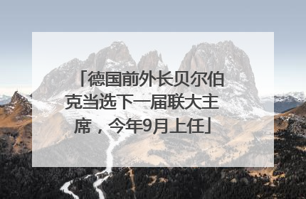 德国前外长贝尔伯克当选下一届联大主席，今年9月上任