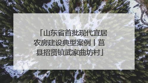 山东省首批现代宜居农房建设典型案例丨莒县招贤镇武家曲坊村