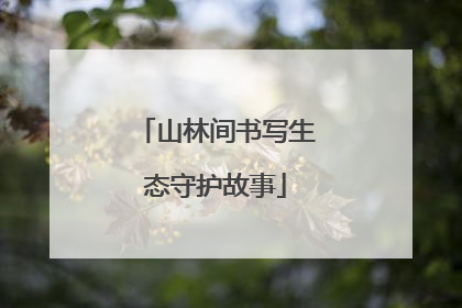 山林间书写生态守护故事