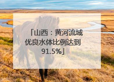 山西：黄河流域优良水体比例达到91.5%