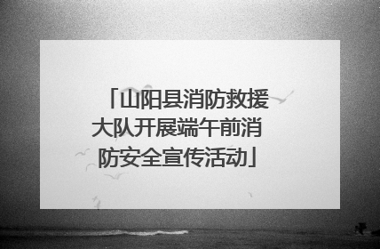 山阳县消防救援大队开展端午前消防安全宣传活动
