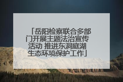 岳阳检察联合多部门开展主题法治宣传活动 推进东洞庭湖生态环境保护工作